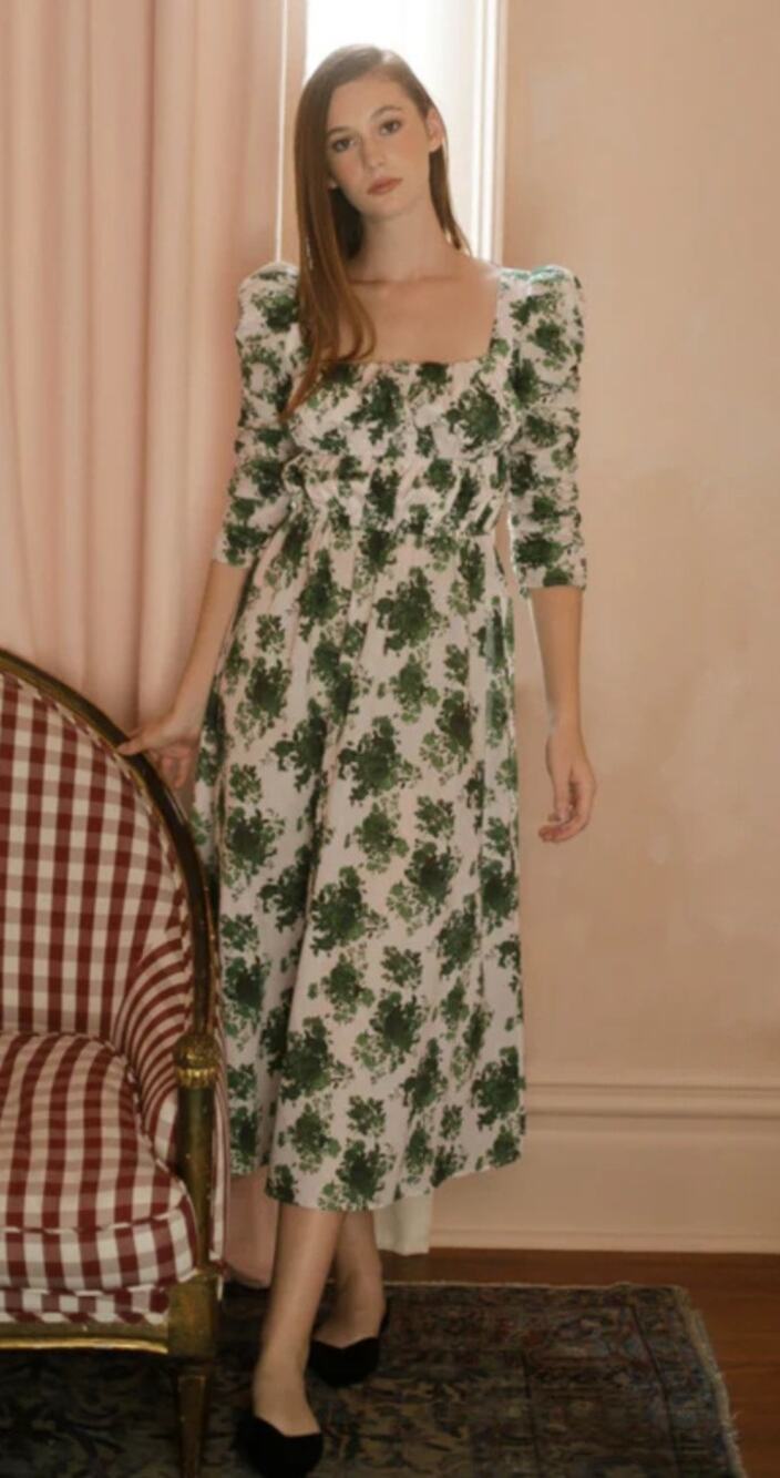 Damaris Bailey Jane Floral Midi Dress Size XS